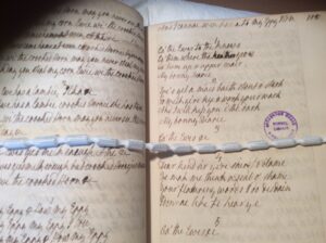 Ca the Ewes song lyrics in handwritten manuscript